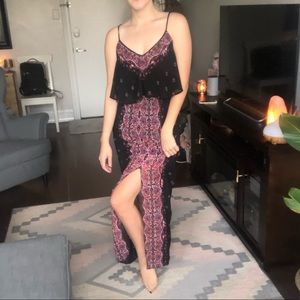 Express Black Slit Print Maxi